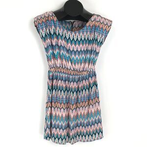 BeBop Scoop Neck Dress Juniors' Size Small Cap Sleeves Back Zip 100% Rayon Short